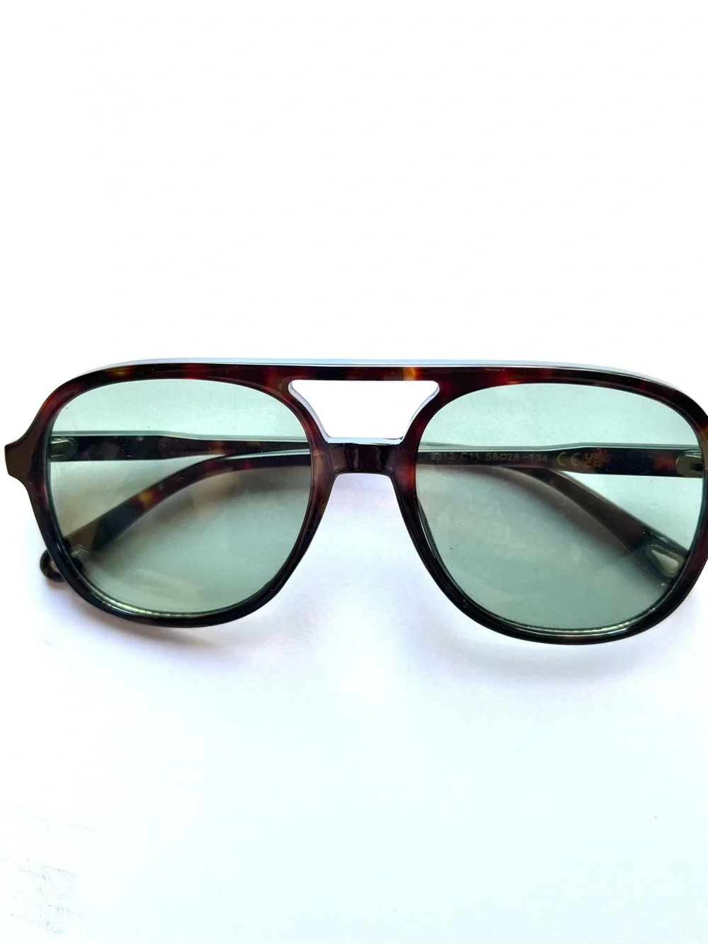 Sojos Tortoiseshell Oversized Aviator Sunglasses with Green Lenses